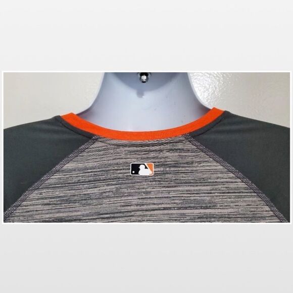 Nike Top Mens Large MLB Detroit Det. Tigers Grey Raglan Baseball - Picture 10 of 14